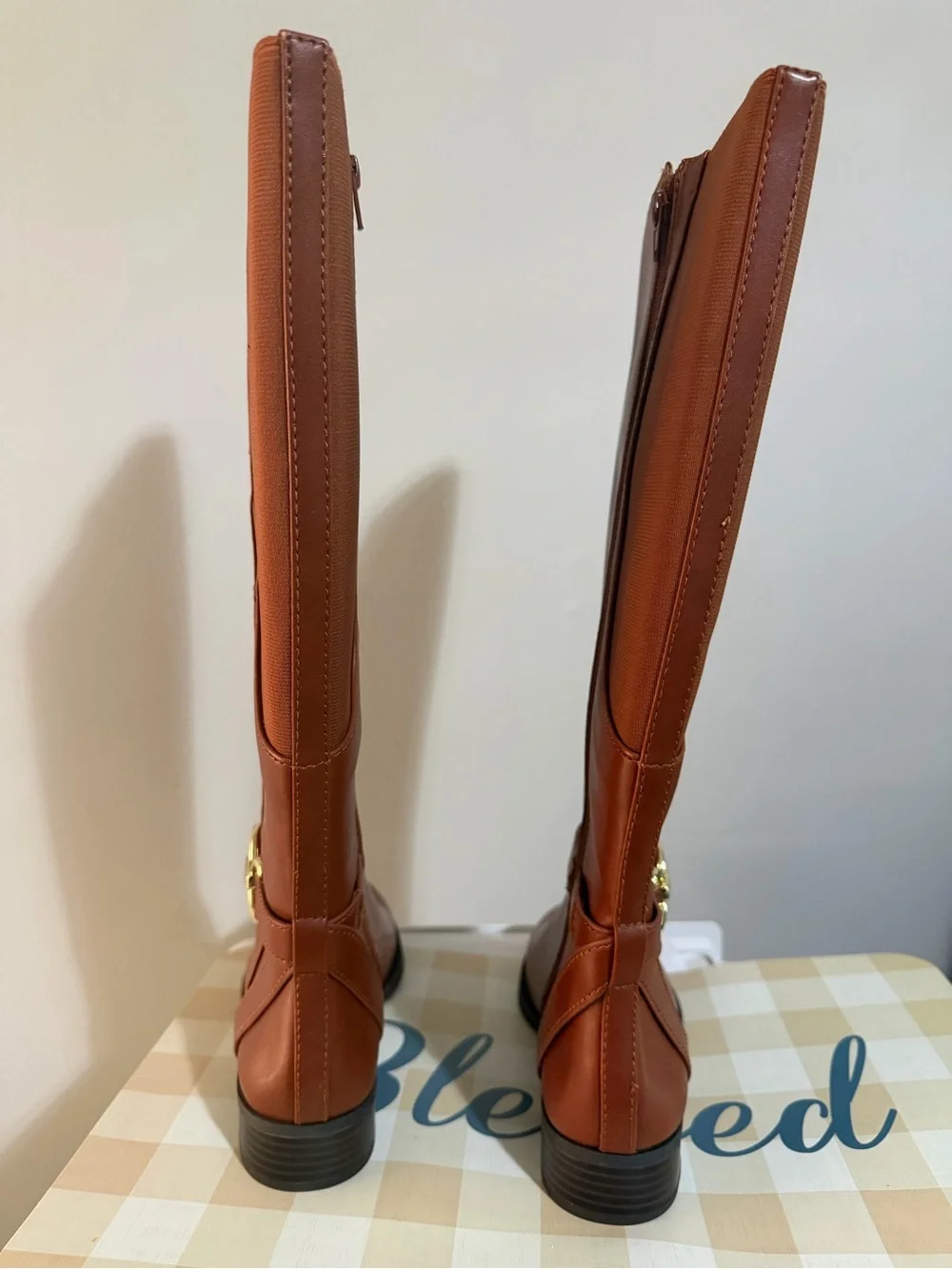 Tommy Hilfiger Women's Over-the-Knee Boots in Chestnut Brown with Gold Hardware